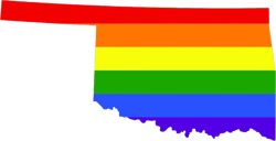 oklahoma state shaped gay pride rainbow flag sticker self adhesive vinyl lgbt ok - c3153