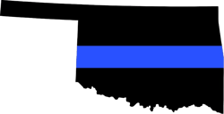 oklahoma state shaped the thin blue line sticker self adhesive vinyl police support ok - c3474