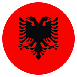 round albanian flag sticker self adhesive vinyl albania alb al - c1301