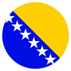 round bosnian and herzegovinian flag sticker self adhesive vinyl - c1702