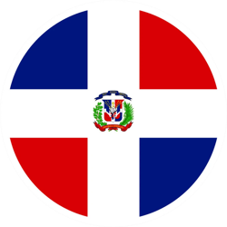 round dominican flag sticker self adhesive vinyl dominican republic do - c1217