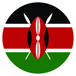 round kenyan flag sticker self adhesive vinyl kenya ken ke - c1972