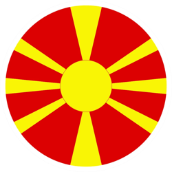 round macedonian flag sticker self adhesive vinyl macedonia mkd mk - c2036