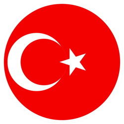 round turkish flag sticker self adhesive vinyl turkey circle - c527