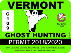 Vermont Ghost Hunting Permit Sticker Self Adhesive Vinyl Paranormal Hunter VT - C1098