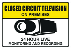 warning cctv closed circuit television sticker self adhesive vinyl security surveillance - c721