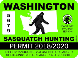 washington sasquatch hunting permit sticker self adhesive vinyl bigfoot 13igfo0t wa - c193