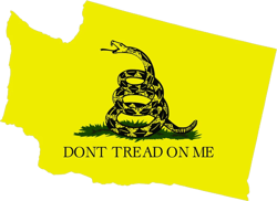 washington state shaped gadsden flag sticker self adhesive vinyl wa - c3110