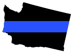 washington state shaped the thin blue line sticker self adhesive vinyl police wa - c3495