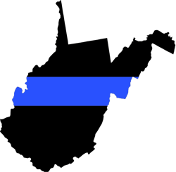 west virginia state shaped the thin blue line sticker self adhesive vinyl police support wv v2 - c3498