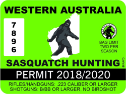 western australia sasquatch hunting permit sticker self adhesive vinyl bigfoot aussie - c1587