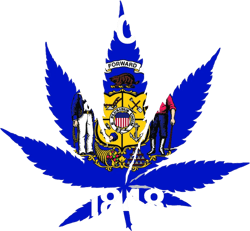 wisconsin flag weed marijuana leaf sticker self adhesive vinyl 420 hemp - c3369