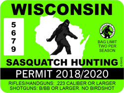 wisconsin sasquatch hunting permit sticker self adhesive vinyl bigfoot 13igfo0t wi - c201