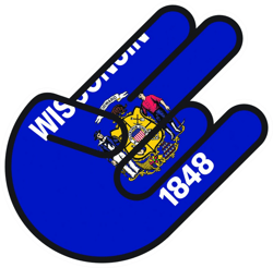 wisconsin shocker sticker self adhesive vinyl wisconsinite wi - c2581