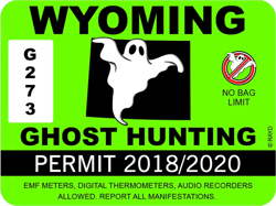wyoming ghost hunting permit sticker self adhesive vinyl paranormal hunter wy - c1103