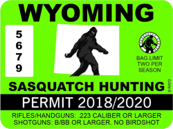 wyoming sasquatch hunting permit sticker self adhesive vinyl bigfoot 13igfo0t wy - c226