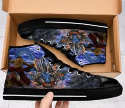 one piece anime straw hat vs kaido high top shoes sneakers personalized custom kids and adult 0206202108