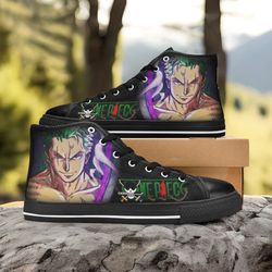 one piece straw hat roronoa zoro high top shoes sneakers personalized custom kids and adult 1007202314