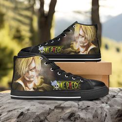 one piece straw hat vinsmoke sanji high top shoes sneakers personalized custom kids and adult 1007202317