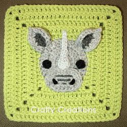 rhinoceros granny square crochet pattern