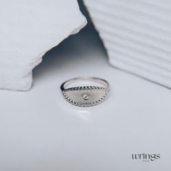 unique oval silver promise ring for her spoon style with cz simulated diamond spoon style