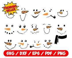 snowman faces svg, snowman svg, snowman clipart, christmas svg, snowman bundle svg, snowman vector, christmas cut file