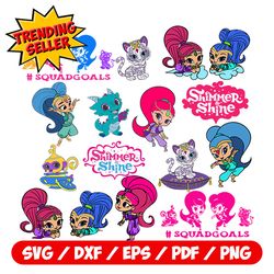 shimmer and shine bundle svg, shimmer and shine vector, shimmer shine silhouette, shine cutfile. instant download