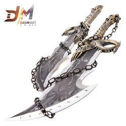 god of war blades of chaos metal, god of war, god of war blades of chaos sword twin blades, kratos metal cosplay