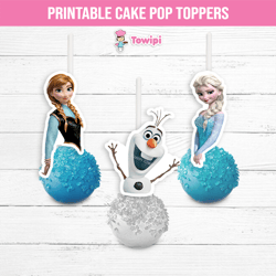 frozen cake pop toppers - frozen printable cake pop toppers - instant download - frozen birthday decoration