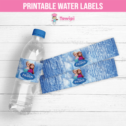 frozen printable water labels - frozen water labels - instant download - frozen birthday