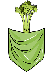 kawaii celery in pocket vegetable lover