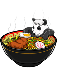 pandas kawaii panda bath ramen noodles soup bowl food lover