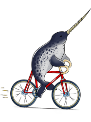 narwhal lover riding bicycle cute biker cyclist