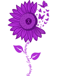 Purple Sunflower Butterflies Pancreatic Cancer Awareness