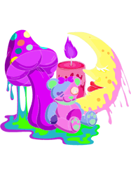mushroom gift scary teddy bear moon japanese mushroom anime pastel goth