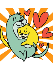 Otters Hugging