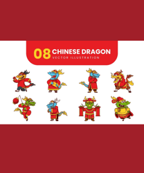 Chinese Dragon Illustration Set Collection