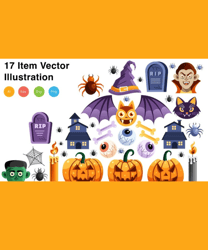 Halloween Elements Vector Illustration
