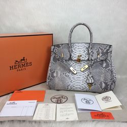 hermes birkin 35 python gold-silver hardware