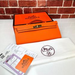 hermes kelly cut cluth orange swift gold-silver hardware