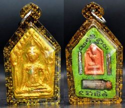 charm amulet magic pendent phra khun phaen mahalap powerful talisman for fast luck love by ta phun layperson in the fore