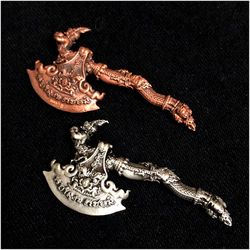 phaya kwan mahaprab (ax cleaver amulet) size 4.5 cm, for anti-black magic and cleansing removing negative spirits and ma