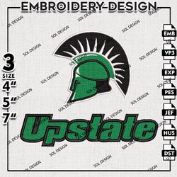 south carolina upstate spartans embroidery designs, ncaa upstate logo, upstate spartans machine embroidery designs