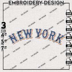 mlb new york mets logo embroidery design, mlb embroidery, mlb new york mets embroidery, machine embroidery design