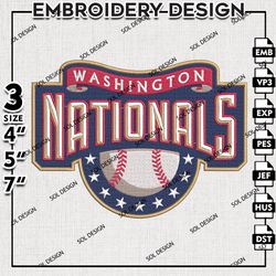 MLB Washington Nationals Embroidery Design, MLB Embroidery, MLB Nationals Embroidery, Machine Embroidery Design