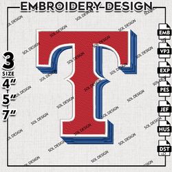 mlb texas rangers logo embroidery design, mlb embroidery, mlb texas rangers embroidery, machine embroidery design files
