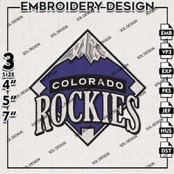 mlb colorado rockies embroidery design, mlb machine embroidery, mlb colorado rockies embroidery, embroidery design