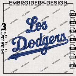 mlb los angeles dodgers embroidery design, mlb logo embroidery, mlb la dodgers machine embroidery, embroidery design