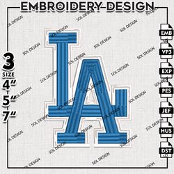 mlb los angeles dodgers machine embroidery design, mlb embroidery, mlb la dodgers embroidery, machine embroidery design