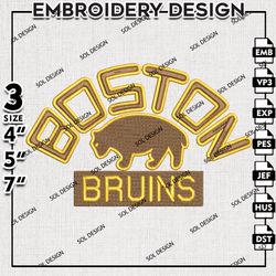 nhl boston bruins embroidery design files, nhl embroidery, nhl boston bruins machine embroidery, embroidery design
